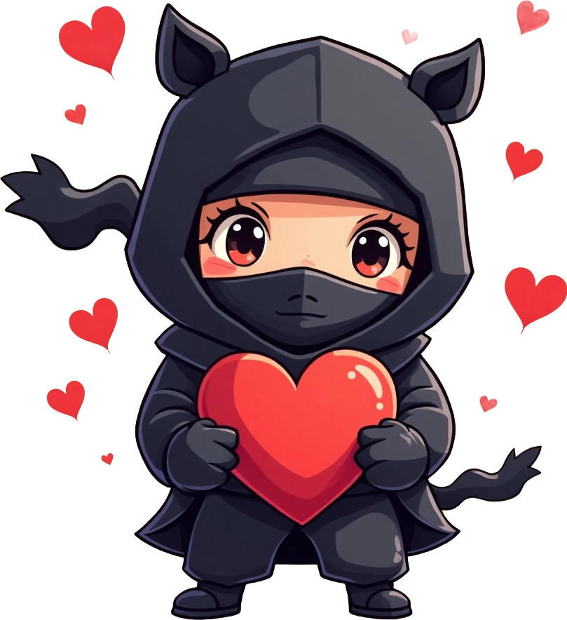 Cute Ninja with Heart